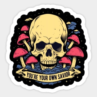 You're Your Own Savior Psychedelic Skull Sticker